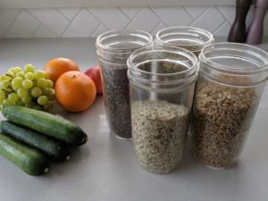 Zero Waste for beinners mason jars with seeds and naked produce