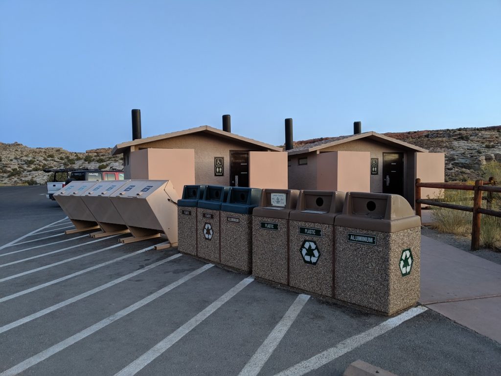 Recycling bins at Slick Rock